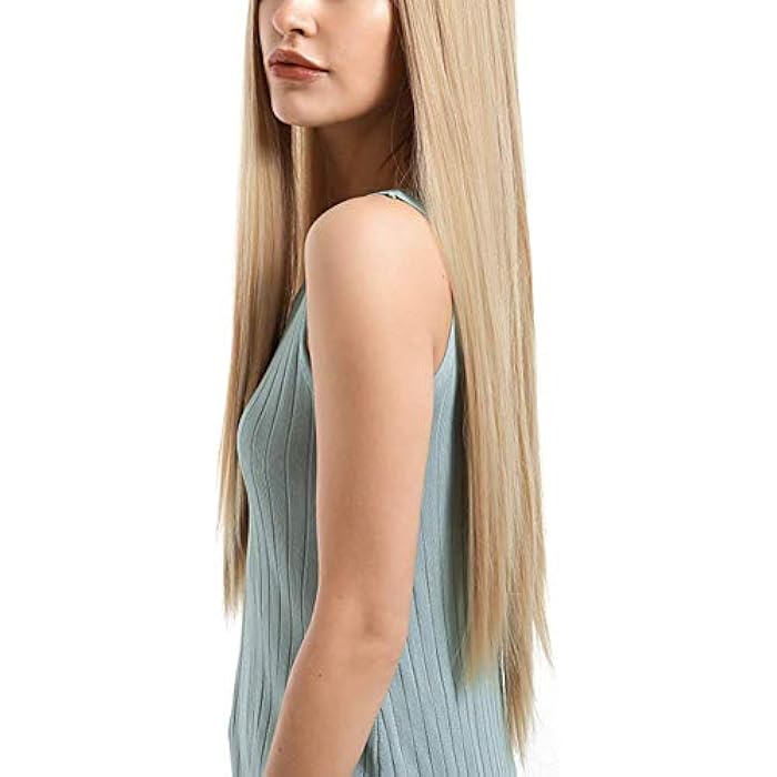 DILLARDS Lady Wig Front Lace Wigs Bangs Long Straight Blond Hair Fashionable Cosplay Party Stylish Synthetic Heat Resistant Fiber Hair For Women 70C - Image 5